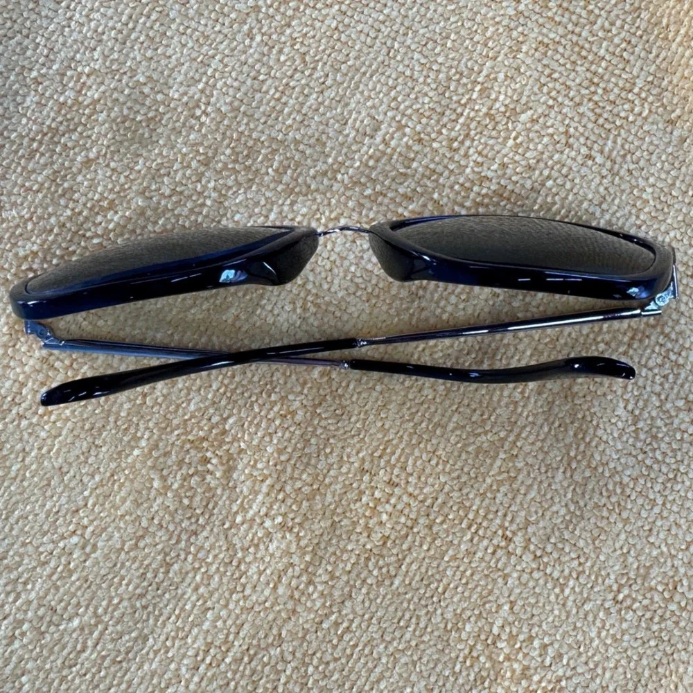Max Cole Eyeglass Black Silver Square *FRAMES ONLY*